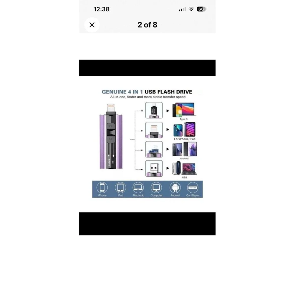 1TB iPhone Flash Drive USB 3.0 Memory Stick iPad Android Computer Green